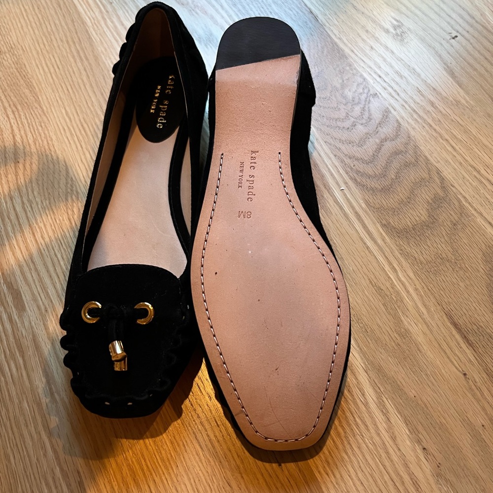 Kate Spade Gwenda Black suede loafers